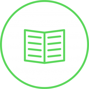 SlapKlatz Guide icon - green book pictogram
