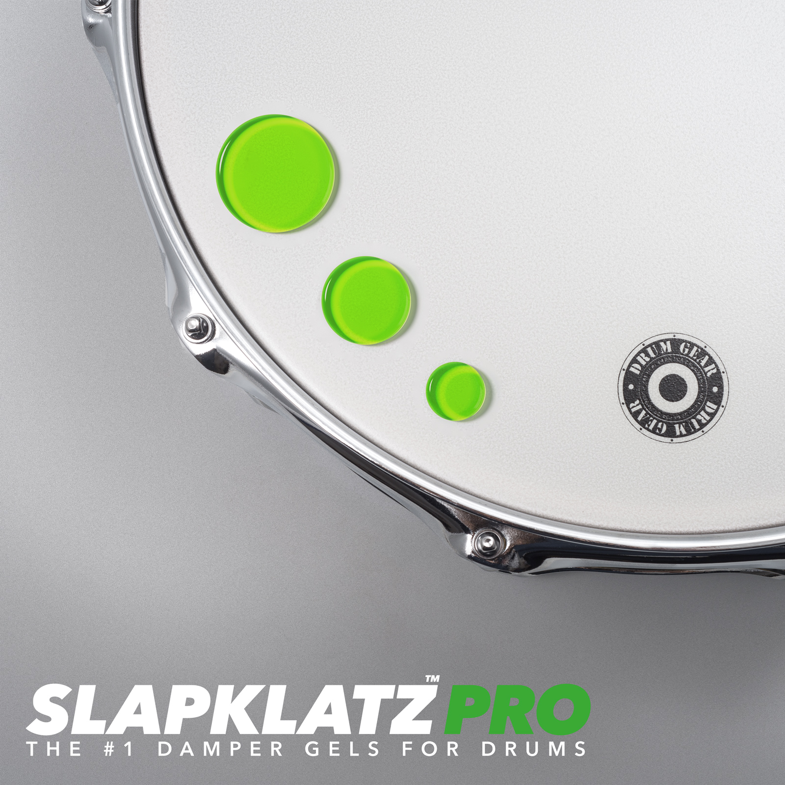 SlapKlatz Alien Green on drum 2022 all 3 sizes showna
